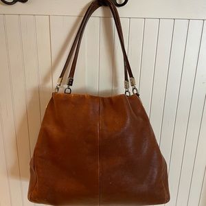 Brown leather coach purse